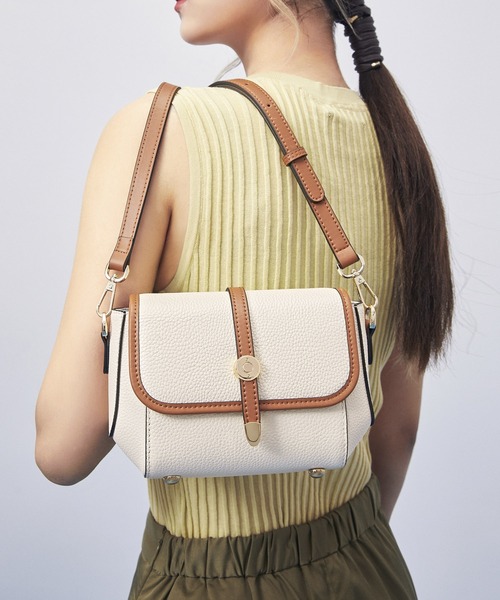 SAISON DE PAPILLON（セゾンドパピヨン）の「コンパクト　本革ショルダーバッグ バイカラー配色 高級感 レザー（ショルダーバッグ・レディース・オフホワイト・フリー）」の21枚目の写真
