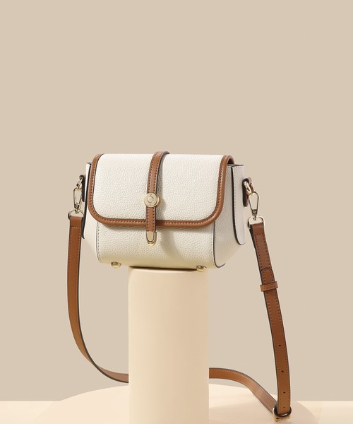 SAISON DE PAPILLON（セゾンドパピヨン）の「コンパクト　本革ショルダーバッグ バイカラー配色 高級感 レザー（ショルダーバッグ・レディース・オフホワイト・フリー）」の14枚目の写真