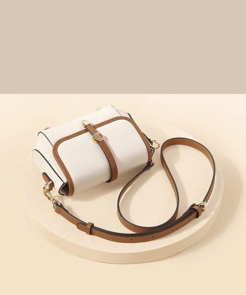 SAISON DE PAPILLON（セゾンドパピヨン）の「コンパクト　本革ショルダーバッグ バイカラー配色 高級感 レザー（ショルダーバッグ・レディース・オフホワイト・フリー）」の5枚目の写真