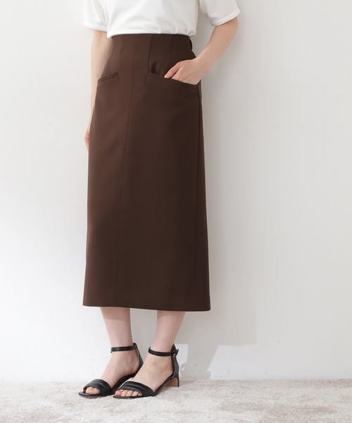 N.（N. Natural Beauty Basic）（エヌエヌナチュラルビューティーベーシック）の「【S Size Line】◆ハイウエストタイトスカート（スカート・レディース・ダークブラウン/グリーン/スモークピンク・SMALL/MEDIUM）」の4枚目の写真