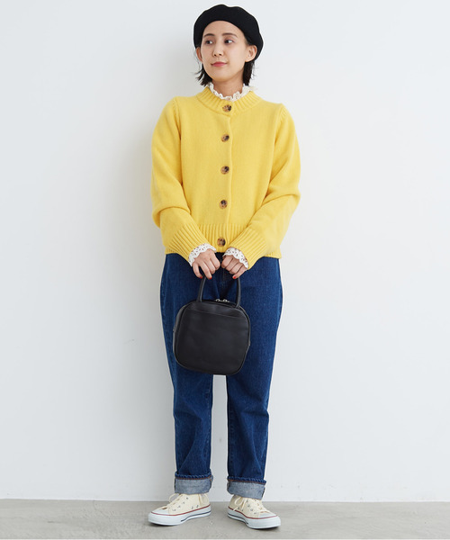 Dot＆Stripes CHILD WOMAN（ドットアンドストライプス　チャイルドウーマン）の「30/-天竺 コットンレースインナー（Tシャツ/カットソー・レディース・ホワイト/ブラック・FREE）」の16枚目の写真