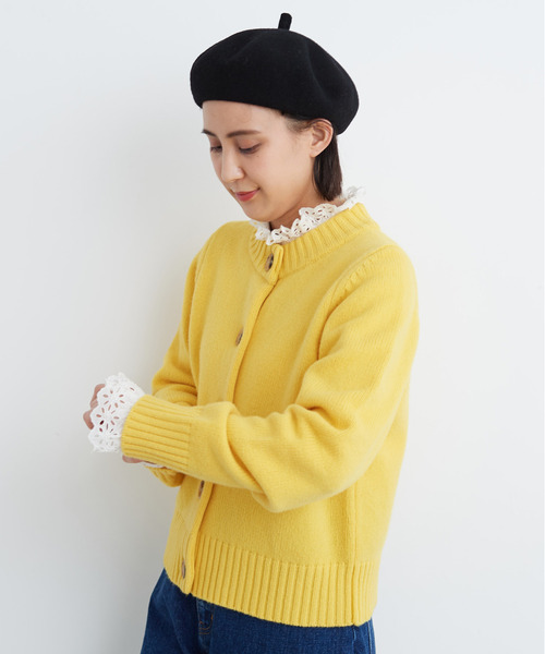 Dot＆Stripes CHILD WOMAN（ドットアンドストライプス　チャイルドウーマン）の「30/-天竺 コットンレースインナー（Tシャツ/カットソー・レディース・ホワイト/ブラック・FREE）」の13枚目の写真