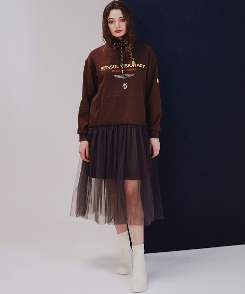 裏毛チュールロングワンピース ワンピース Clothing Double Standard ワンピース ドレス Clothing ダブルスタンダードクロージング のワンピース 裏毛チュールロングワンピース を購入できます Double Clothing ダブルスタンダードクロージング