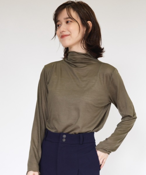 シアーハイネックプルオーバー