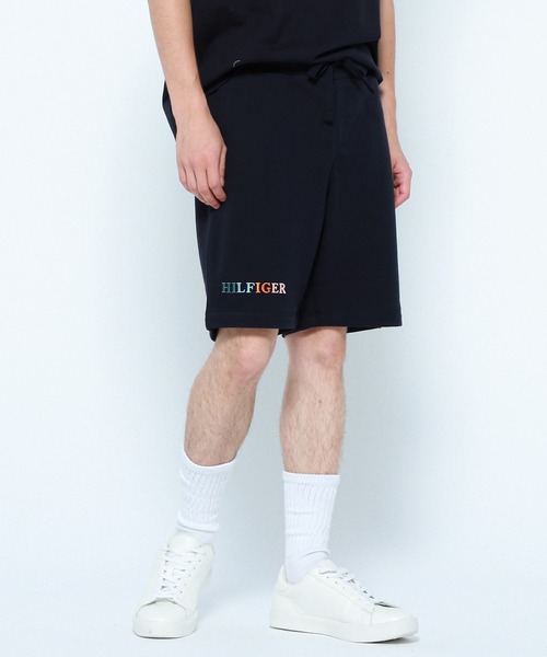 TOMMY HILFIGER（トミーヒルフィガー）の「コントラストステッチスウェットショートパンツ（スウェットパンツ・メンズ・ベージュ/ネイビー/ブルー/ピンク・SMALL/MEDIUM/LARGE/X-LARGE）」の2枚目の写真