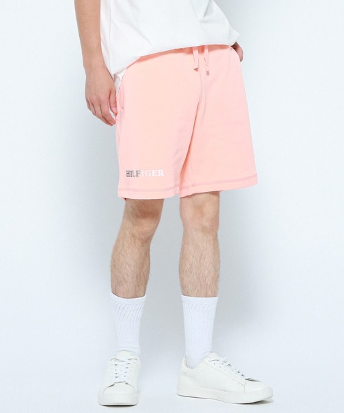 TOMMY HILFIGER（トミーヒルフィガー）の「コントラストステッチスウェットショートパンツ（スウェットパンツ・メンズ・ベージュ/ネイビー/ブルー/ピンク・SMALL/MEDIUM/LARGE/X-LARGE）」の4枚目の写真