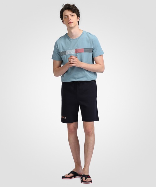 TOMMY HILFIGER（トミーヒルフィガー）の「コントラストステッチスウェットショートパンツ（スウェットパンツ・メンズ・ベージュ/ネイビー/ブルー/ピンク・SMALL/MEDIUM/LARGE/X-LARGE）」の14枚目の写真