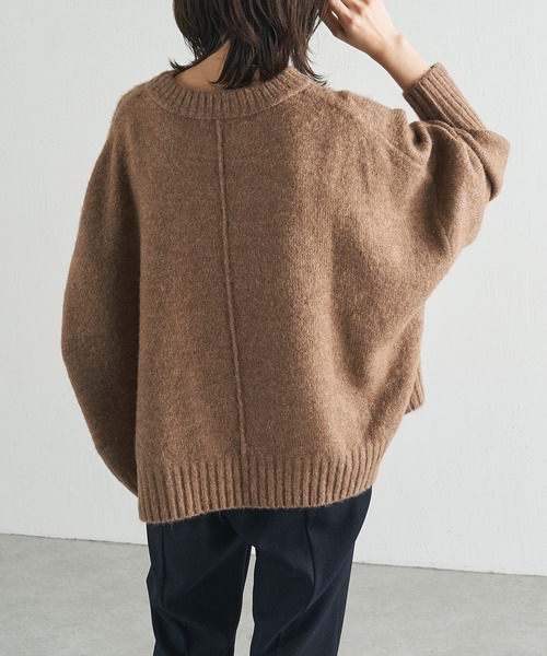 COLLAGE GALLARDAGALANTE（コラージュガリャルダガランテ）の「今季一押し/ヤクライクショート丈ワイドニット（ニット/セーター・レディース・サックスブルー/モカ/アイボリー・FREE）」の9枚目の写真