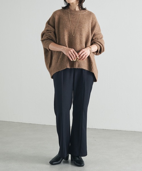 COLLAGE GALLARDAGALANTE（コラージュガリャルダガランテ）の「今季一押し/ヤクライクショート丈ワイドニット（ニット/セーター・レディース・サックスブルー/モカ/アイボリー・FREE）」の12枚目の写真