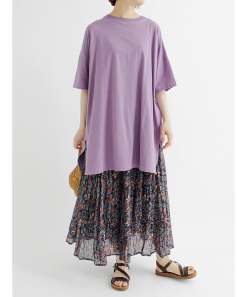 Samansa Mos2 blue（サマンサモスモスブルー）の「エスニック花柄ギャザースカート（スカート・レディース・ブラック/ネイビー/グレー・ﾌﾘ-）」の7枚目の写真