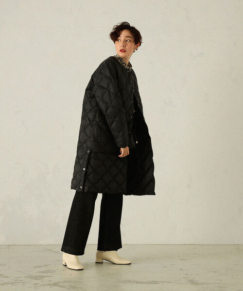 TAION(タイオン)の「◇【WEB限定】【TAION/タイオン】別注キルティングダウン(ダウンジャケット/コート・レディース・ベージュ/ブラック・S/M)」の12枚目の写真