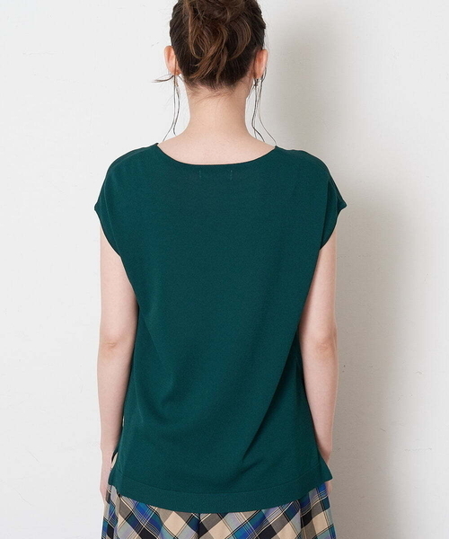 OFUON le MK(オフオンルエムケー)の「【洗える】フレンチスリーブニット(ニット/セーター・レディース・ブラック/ネイビー/グリーン・38)」の5枚目の写真