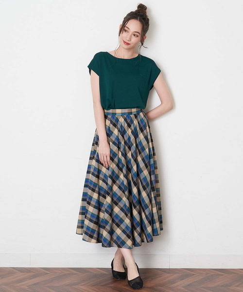 OFUON le MK(オフオンルエムケー)の「【洗える】フレンチスリーブニット(ニット/セーター・レディース・ブラック/ネイビー/グリーン・38)」の11枚目の写真