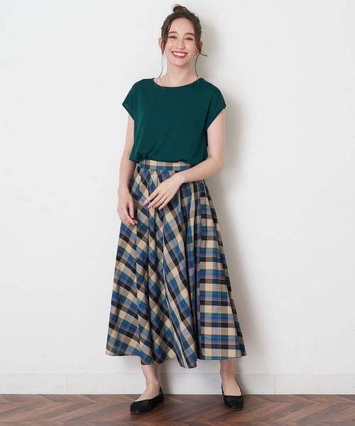 OFUON le MK(オフオンルエムケー)の「【洗える】フレンチスリーブニット(ニット/セーター・レディース・ブラック/ネイビー/グリーン・38)」の12枚目の写真