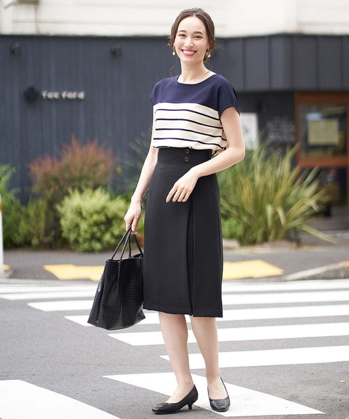 OFUON le MK(オフオンルエムケー)の「【洗える】フレンチスリーブニット(ニット/セーター・レディース・ブラック/ネイビー/グリーン・38)」の17枚目の写真