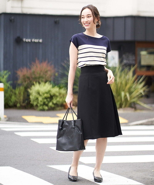 OFUON le MK(オフオンルエムケー)の「【洗える】フレンチスリーブニット(ニット/セーター・レディース・ブラック/ネイビー/グリーン・38)」の18枚目の写真