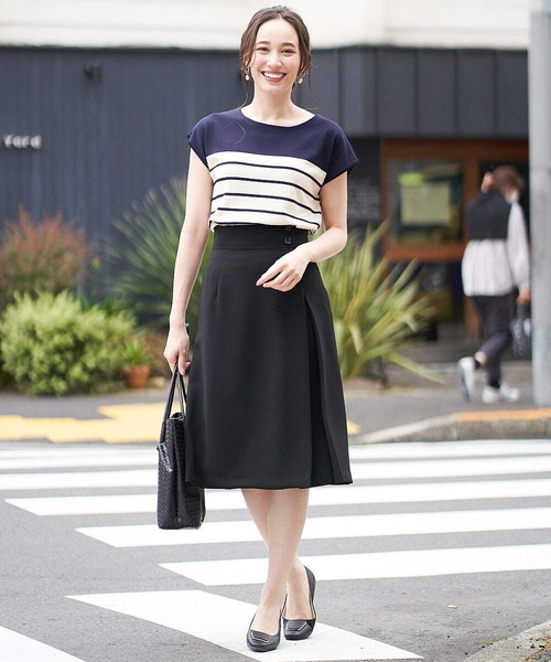 OFUON le MK(オフオンルエムケー)の「【洗える】フレンチスリーブニット(ニット/セーター・レディース・ブラック/ネイビー/グリーン・38)」の19枚目の写真