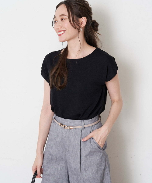 OFUON le MK(オフオンルエムケー)の「【洗える】フレンチスリーブニット(ニット/セーター・レディース・ブラック/ネイビー/グリーン・38)」の20枚目の写真