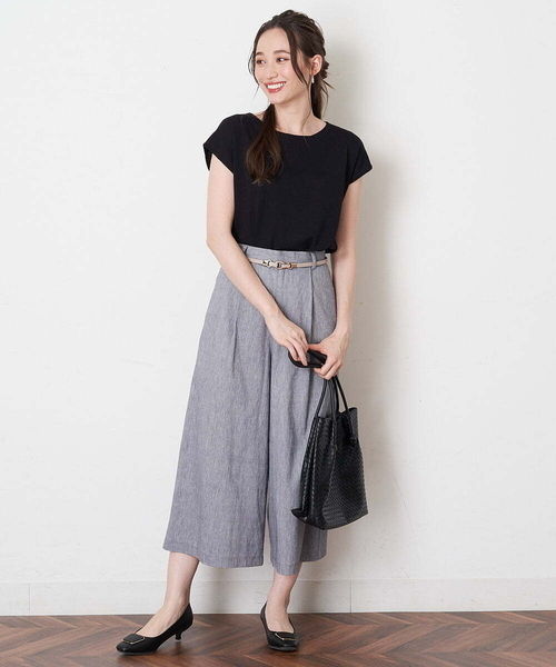 OFUON le MK(オフオンルエムケー)の「【洗える】フレンチスリーブニット(ニット/セーター・レディース・ブラック/ネイビー/グリーン・38)」の21枚目の写真