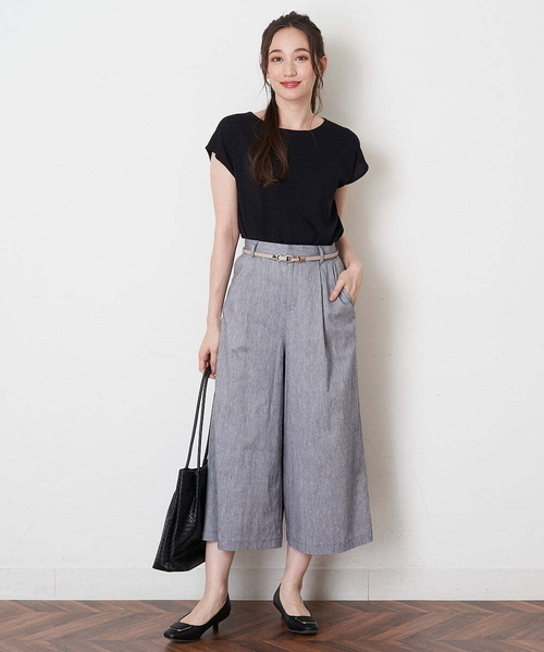 OFUON le MK(オフオンルエムケー)の「【洗える】フレンチスリーブニット(ニット/セーター・レディース・ブラック/ネイビー/グリーン・38)」の22枚目の写真