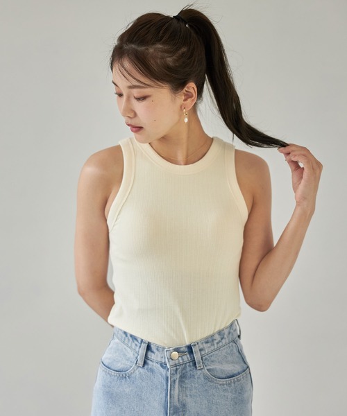 each（イーチ）の「カップ付きアメリカンスリーブカットソー（Tシャツ/カットソー・レディース・オレンジ/ブラック/ブラウン/アイボリー・FREE）」の11枚目の写真