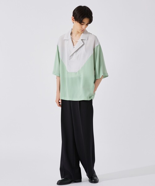 UNITED TOKYO ユニークデザイン 長袖シャツ バイカラー UNITED TOKYO（ユナイテッドトウキョウ）の「フラッグバイカラー