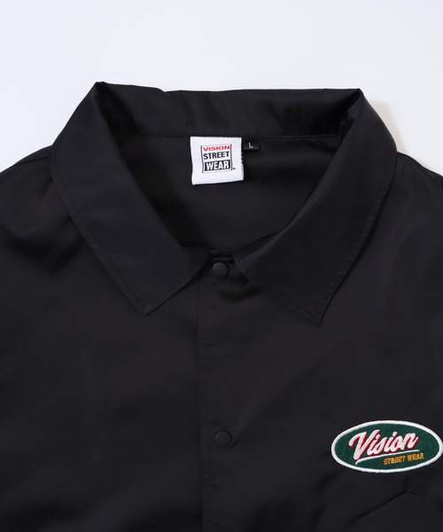 VISION STREET WEAR（ヴィジョンストリートウェア）の「【VISION STREET WEAR】ビッグシルエット ワッペンコーチジャケット（ブルゾン・レディース・グリーン/ブラック/ネイビー・MEDIUM/LARGE/X-LARGE）」の9枚目の写真