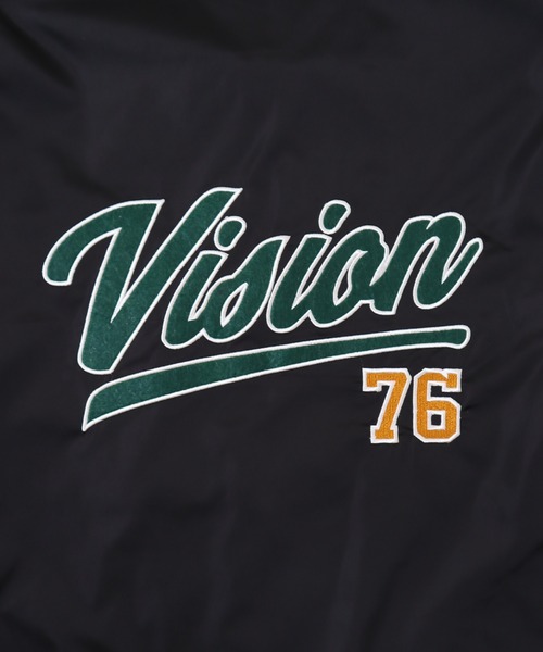 VISION STREET WEAR（ヴィジョンストリートウェア）の「【VISION STREET WEAR】ビッグシルエット ワッペンコーチジャケット（ブルゾン・レディース・グリーン/ブラック/ネイビー・MEDIUM/LARGE/X-LARGE）」の14枚目の写真