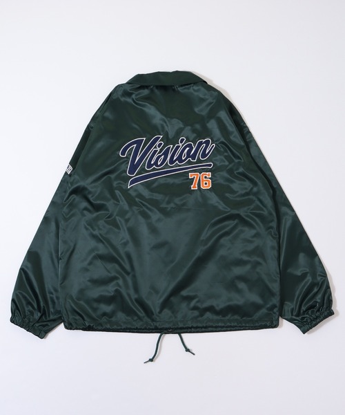 VISION STREET WEAR（ヴィジョンストリートウェア）の「【VISION STREET WEAR】ビッグシルエット ワッペンコーチジャケット（ブルゾン・レディース・グリーン/ブラック/ネイビー・MEDIUM/LARGE/X-LARGE）」の4枚目の写真