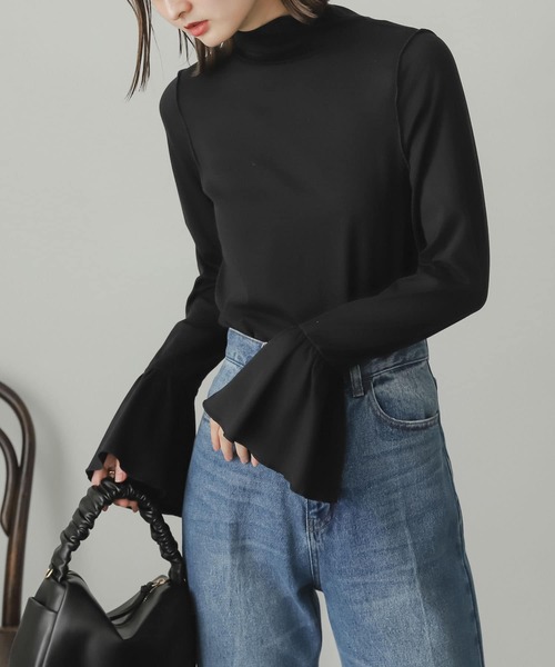 SENSE OF PLACE by URBAN RESEARCH（センスオブプレイスバイアーバンリサーチ）の「フレアスリーブカットソー（Tシャツ/カットソー・レディース・アイボリー/マスタード/ブラック・ONE）」の2枚目の写真