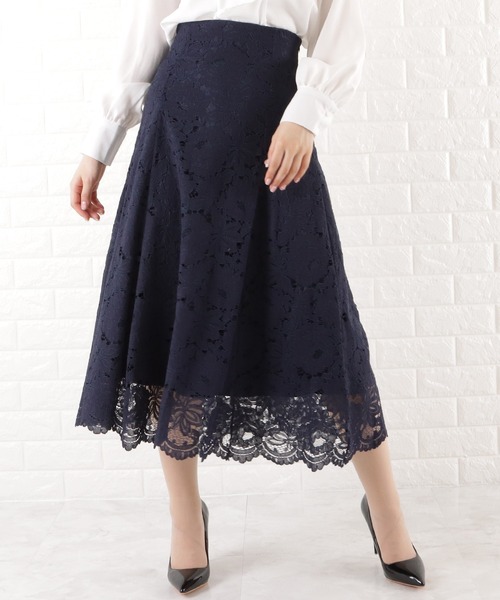 Lace Ladies(レースレディース)の「総レーススカート バックレースアップ(スカート・レディース・ブラック/ネイビー/グレー/ピンク・FREE)」の3枚目の写真