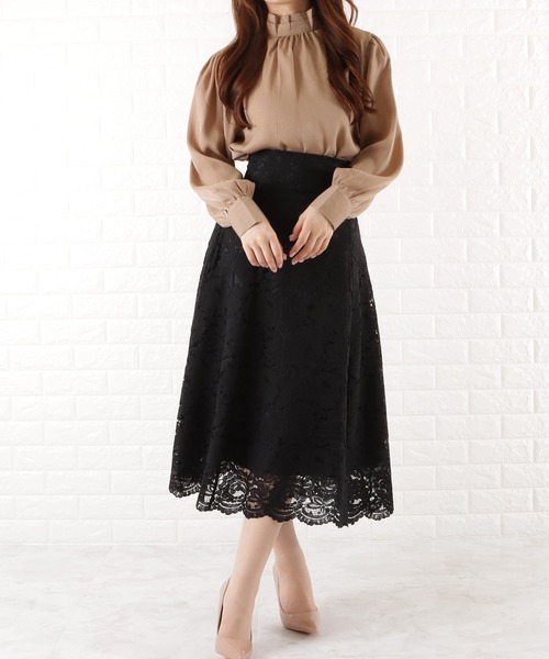 Lace Ladies(レースレディース)の「総レーススカート バックレースアップ(スカート・レディース・ブラック/ネイビー/グレー/ピンク・FREE)」の8枚目の写真