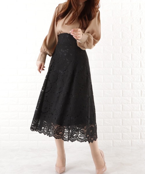Lace Ladies(レースレディース)の「総レーススカート バックレースアップ(スカート・レディース・ブラック/ネイビー/グレー/ピンク・FREE)」の9枚目の写真