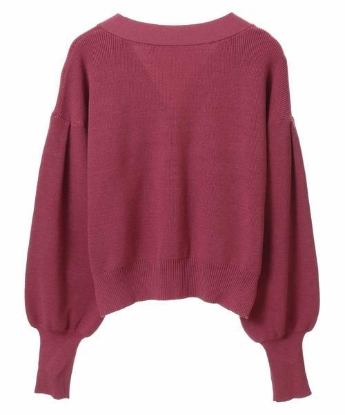 31 Sons de mode(トランテアン ソン ドゥ モード)の「ビジューパールコンビクロップドカーディガン(カーディガン/ボレロ・レディース・ブラック/オフホワイト/ピンク・36)」の9枚目の写真