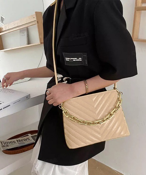 Dalfwin(ダールフィン)の「2WAYキルティングショルダーバッグ(ショルダーバッグ・レディース・ブラック/ベージュ・ONE SIZE)」の13枚目の写真