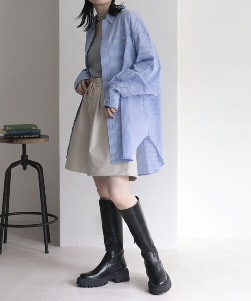 GEVACO（ゲバコ）の「【GEVACO/ゲバコ】高密度タイプライターBIGシャツ（シャツ/ブラウス・レディース・ブルー系その他3/ブルー系その他/ブラック系その他/オフホワイト・38）」の7枚目の写真