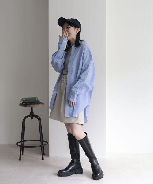 GEVACO（ゲバコ）の「【GEVACO/ゲバコ】高密度タイプライターBIGシャツ（シャツ/ブラウス・レディース・ブルー系その他3/ブルー系その他/ブラック系その他/オフホワイト・38）」の8枚目の写真