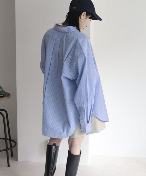 GEVACO（ゲバコ）の「【GEVACO/ゲバコ】高密度タイプライターBIGシャツ（シャツ/ブラウス・レディース・ブルー系その他3/ブルー系その他/ブラック系その他/オフホワイト・38）」の11枚目の写真