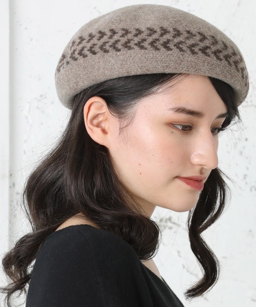 QUEENHEAD（クイーンヘッド）の「アイビーバスクベレー帽（ハンチング/ベレー帽・レディース・ブラック/ベージュ/グレー/レッド/グリーン・FREE）」の4枚目の写真