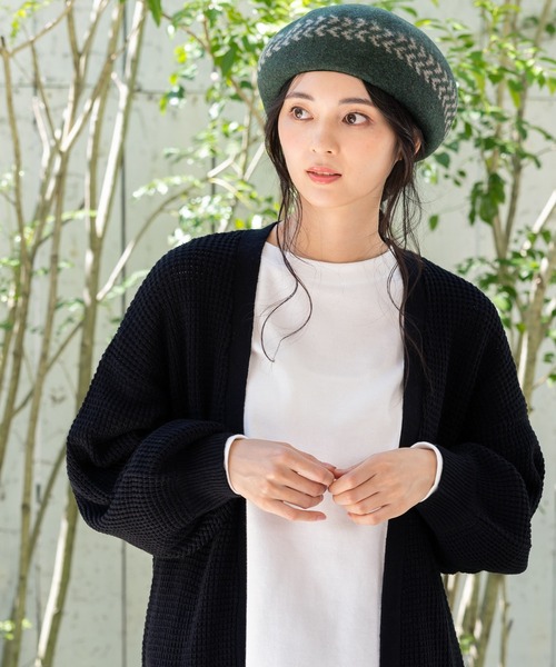 QUEENHEAD（クイーンヘッド）の「アイビーバスクベレー帽（ハンチング/ベレー帽・レディース・ブラック/ベージュ/グレー/レッド/グリーン・FREE）」の9枚目の写真