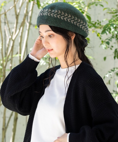 QUEENHEAD（クイーンヘッド）の「アイビーバスクベレー帽（ハンチング/ベレー帽・レディース・ブラック/ベージュ/グレー/レッド/グリーン・FREE）」の10枚目の写真