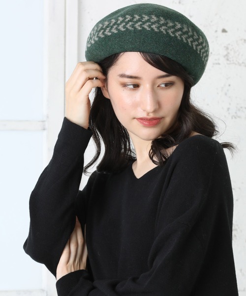 QUEENHEAD（クイーンヘッド）の「アイビーバスクベレー帽（ハンチング/ベレー帽・レディース・ブラック/ベージュ/グレー/レッド/グリーン・FREE）」の12枚目の写真