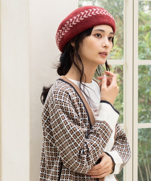 QUEENHEAD（クイーンヘッド）の「アイビーバスクベレー帽（ハンチング/ベレー帽・レディース・ブラック/ベージュ/グレー/レッド/グリーン・FREE）」の19枚目の写真