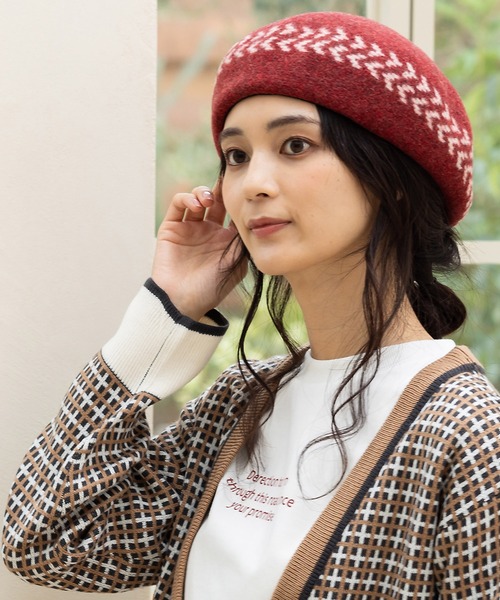 QUEENHEAD（クイーンヘッド）の「アイビーバスクベレー帽（ハンチング/ベレー帽・レディース・ブラック/ベージュ/グレー/レッド/グリーン・FREE）」の17枚目の写真
