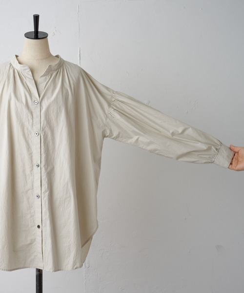 BEARDSLEY（ビアズリー）の「タイプライターギャザーシャツ（シャツ/ブラウス・レディース・グレー/ホワイト・FREE）」の10枚目の写真