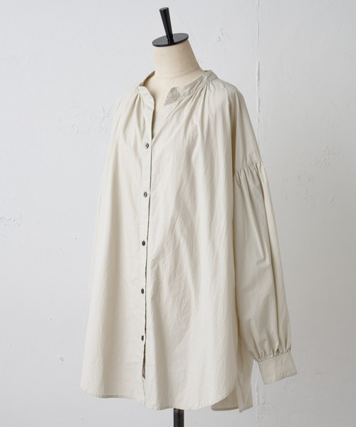 BEARDSLEY（ビアズリー）の「タイプライターギャザーシャツ（シャツ/ブラウス・レディース・グレー/ホワイト・FREE）」の11枚目の写真