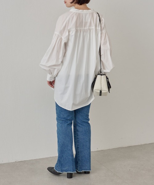 BEARDSLEY（ビアズリー）の「タイプライターギャザーシャツ（シャツ/ブラウス・レディース・グレー/ホワイト・FREE）」の20枚目の写真