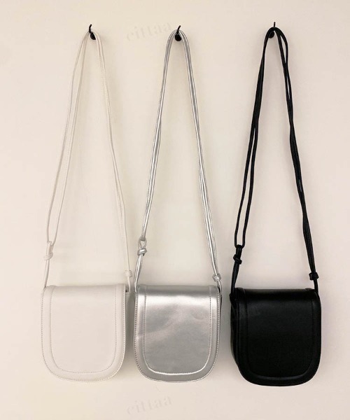Dalfwin（ダールフィン）の「ラウンドミニスマホショルダーバッグ（ショルダーバッグ・レディース・ホワイト/ブラック/シルバー・FREE）」の15枚目の写真