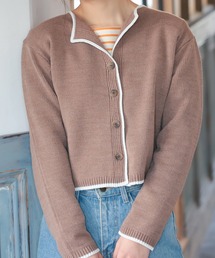 Isn't She?（イズントシー）の「配色パイピングニットカーディガン（カーディガン/ボレロ）」