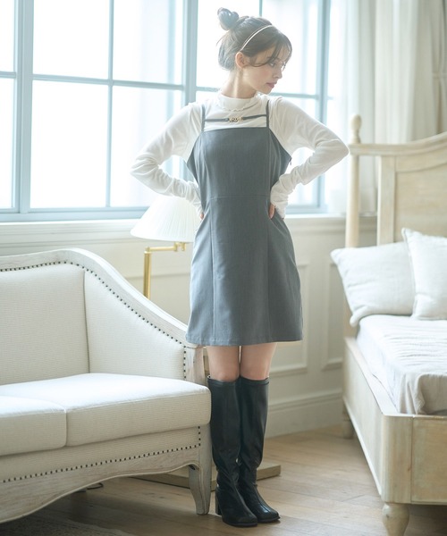 OLIVE des OLIVE(オリーブデオリーブ)の「リブタートルインナー(Tシャツ/カットソー・レディース・ブラック/オフホワイト・FREE)」の11枚目の写真